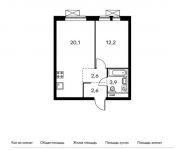 1-комнатная квартира площадью 41.5 кв.м, Институтская 2-я ул, 6к4 | цена 8 167 200 руб. | www.metrprice.ru