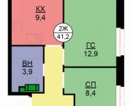 2-комнатная квартира площадью 41 кв.м, посёлок Газопровод, 101к5 | цена 4 861 600 руб. | www.metrprice.ru