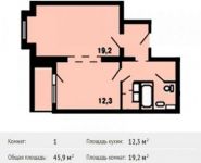 1-комнатная квартира площадью 45.9 кв.м, проспект Героев, 8 | цена 3 522 580 руб. | www.metrprice.ru