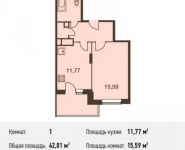 1-комнатная квартира площадью 42 кв.м, Богородский мкр, 14 | цена 2 751 655 руб. | www.metrprice.ru