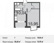 1-комнатная квартира площадью 38.7 кв.м, Донецкая улица, 30с29 | цена 7 634 349 руб. | www.metrprice.ru