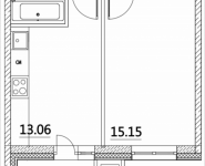 1-комнатная квартира площадью 42.13 кв.м, Лазоревый пр., 3, корп.6 | цена 8 602 440 руб. | www.metrprice.ru