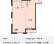 2-комнатная квартира площадью 65.8 кв.м, Белорусская ул., 10 | цена 5 266 632 руб. | www.metrprice.ru