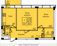 2-комнатная квартира площадью 50.6 кв.м, Просвещения, 12 | цена 2 602 753 руб. | www.metrprice.ru