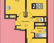 2-комнатная квартира площадью 66.1 кв.м, Южный мкр | цена 4 293 000 руб. | www.metrprice.ru