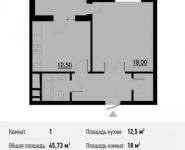 1-комнатная квартира площадью 45.7 кв.м, Берзарина ул., 28 | цена 8 608 536 руб. | www.metrprice.ru