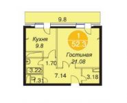 1-комнатная квартира площадью 50.2 кв.м в ЖК "Arco di Sole", Попов проезд, 4 | цена 15 008 000 руб. | www.metrprice.ru