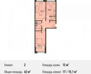 2-комнатная квартира площадью 62 кв.м, бульвар Яна Райниса, 6к1 | цена 12 881 120 руб. | www.metrprice.ru