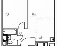 2-комнатная квартира площадью 40.6 кв.м, 1-й Грайвороновский пр, 1 стр 1 | цена 5 399 800 руб. | www.metrprice.ru