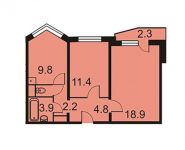 2-комнатная квартира площадью 52.3 кв.м, Советский проспект, 100 | цена 5 576 821 руб. | www.metrprice.ru