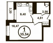 1-комнатная квартира площадью 35 кв.м, Петра Алексеева ул., 12АС3 | цена 5 615 320 руб. | www.metrprice.ru