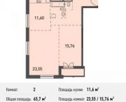 2-комнатная квартира площадью 65.7 кв.м, Белорусская ул., 10 | цена 5 363 801 руб. | www.metrprice.ru