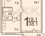 1-комнатная квартира площадью 36.7 кв.м, Вертолетчиков ул., 5К1 | цена 3 950 000 руб. | www.metrprice.ru