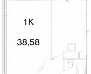 1-комнатная квартира площадью 38.58 кв.м, Ясная, 8, корп.8 | цена 2 771 832 руб. | www.metrprice.ru