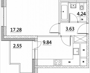 1-комнатная квартира площадью 37.54 кв.м, Лазоревый пр., 3 | цена 8 223 362 руб. | www.metrprice.ru