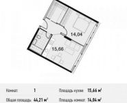 1-комнатная квартира площадью 44.2 кв.м, Донецкая улица, 30с29 | цена 9 176 397 руб. | www.metrprice.ru