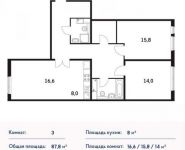 3-комнатная квартира площадью 3 кв.м, Варшавское ш., 141 | цена 11 194 500 руб. | www.metrprice.ru