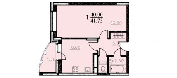 2-комнатная квартира площадью 47.7 кв.м, Киевское шоссе 23-й км, 5к1 | цена 7 779 870 руб. | www.metrprice.ru