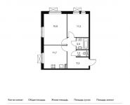 2-комнатная квартира площадью 52.4 кв.м,  | цена 5 266 200 руб. | www.metrprice.ru