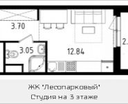 1-комнатная квартира площадью 20.95 кв.м, Варшавское шоссе, влд 170 Е | цена 2 985 506 руб. | www.metrprice.ru