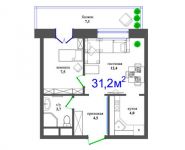 2-комнатная квартира площадью 31 кв.м, Менжинского ул., 30С1 | цена 5 299 470 руб. | www.metrprice.ru