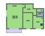 2-комнатная квартира площадью 41.4 кв.м, Онежская улица, 25 | цена 6 300 000 руб. | www.metrprice.ru