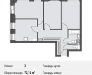 3-комнатная квартира площадью 71.9 кв.м, Донецкая ул., 30С1 | цена 7 600 879 руб. | www.metrprice.ru