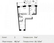 2-комнатная квартира площадью 48.5 кв.м, Липовая ул., ДВЛ3 | цена 4 039 226 руб. | www.metrprice.ru