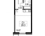 1-комнатная квартира площадью 28.3 кв.м, Мнёвники улица, д.5 | цена 5 493 030 руб. | www.metrprice.ru