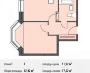 1-комнатная квартира площадью 42 кв.м, Донецкая ул., 30С1 | цена 5 480 122 руб. | www.metrprice.ru