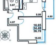 1-комнатная квартира площадью 36.8 кв.м, улица Василия Ботылёва, 6 | цена 3 500 000 руб. | www.metrprice.ru