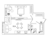 1-комнатная квартира площадью 44 кв.м, Рязанский просп., 2 | цена 8 312 825 руб. | www.metrprice.ru