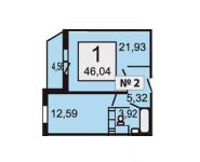 1-комнатная квартира площадью 45 кв.м, Кольцевая ул., 1 | цена 4 276 800 руб. | www.metrprice.ru