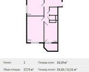 2-комнатная квартира площадью 57.8 кв.м, Студенческий проезд, вл40 | цена 3 118 500 руб. | www.metrprice.ru