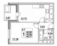 1-комнатная квартира площадью 44 кв.м, Лазоревый пр., 3 | цена 7 923 305 руб. | www.metrprice.ru