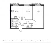 2-комнатная квартира площадью 51.1 кв.м, Складочная ул, 6 | цена 8 150 450 руб. | www.metrprice.ru