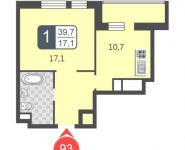 1-комнатная квартира площадью 39.7 кв.м, Базовская улица, д.15к15 | цена 4 936 000 руб. | www.metrprice.ru