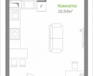 1-комнатная квартира площадью 25.92 кв.м, Володарское шоссе, 21 | цена 1 880 608 руб. | www.metrprice.ru