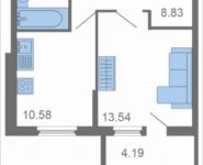 1-комнатная квартира площадью 38.69 кв.м, Родниковая, 3 | цена 4 066 319 руб. | www.metrprice.ru