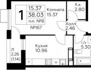 1-комнатная квартира площадью 38 кв.м в ЖК "Южное Бунино",  | цена 3 779 700 руб. | www.metrprice.ru