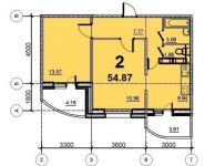 2-комнатная квартира площадью 54.87 кв.м, 5-й микрорайон, 18 | цена 3 007 972 руб. | www.metrprice.ru