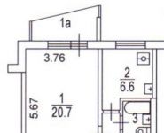 1-комнатная квартира площадью 36.2 кв.м, Чертановская ул., 24К3 | цена 5 150 000 руб. | www.metrprice.ru