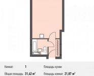 1-комнатная квартира площадью 31.4 кв.м, Донецкая ул., 30С1 | цена 4 458 815 руб. | www.metrprice.ru
