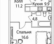 1-комнатная квартира площадью 43 кв.м, Золоторожский Вал, 11, стр. 9, корп.9 | цена 7 724 544 руб. | www.metrprice.ru