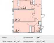 2-комнатная квартира площадью 63 кв.м, Нагатинский 1-й пр., 16С1 | цена 13 052 460 руб. | www.metrprice.ru