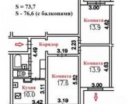 3-комнатная квартира площадью 77 кв.м, Осенний бул., 12К4 | цена 18 000 000 руб. | www.metrprice.ru