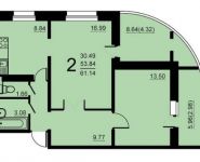 2-комнатная квартира площадью 61.14 кв.м, 5-й микрорайон, 18 | цена 3 325 405 руб. | www.metrprice.ru