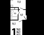 1-комнатная квартира площадью 38.7 кв.м, улица Маяковского, 24 | цена 3 900 000 руб. | www.metrprice.ru