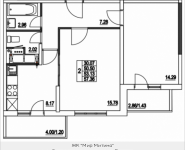 2-комнатная квартира площадью 57.36 кв.м, 2-я Муравская, корп.7 | цена 6 816 961 руб. | www.metrprice.ru