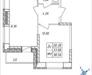 2-комнатная квартира площадью 38.5 кв.м, Дружбы, 45 | цена 3 516 975 руб. | www.metrprice.ru